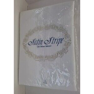 Vintage Bardwil Linens Round Tablecloth New 70” Round Satin Strioe White